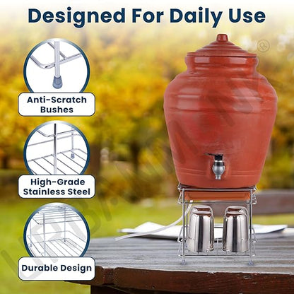 Heavy Steel Matka Stand with Free Tray